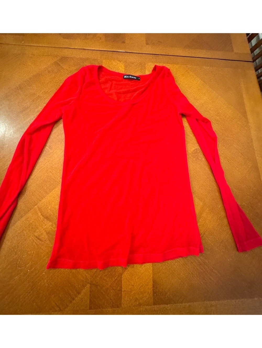 Mechant Women's Long Sleeve Red T-Shirt Size L 3231